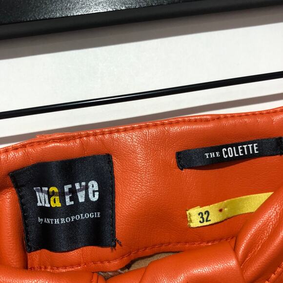 Anthropologie Maeve The Colette Cropped Wide-Leg Faux Leather Pants Size 32 $130 - Picture 7 of 10